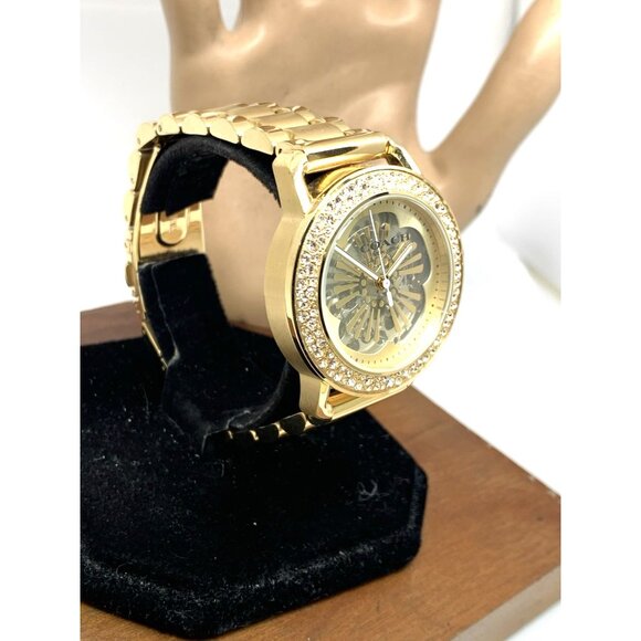 Coach Women's Watch 14504368 Cruiser Automatic Gold Stainless Steel Gemmed 37mm - Picture 14 of 14